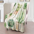 thumbnail image 2 of Charm Cactus Ultra-Soft Flannel Throw Blanket–Cozy, Lightweight, Anti-Pilling Fleece - Perfect for Couch, Bed, Travel–Warm Plush Comfort for All–Lush Cactus Print for Home Décor 60×50in, 2 of 6
