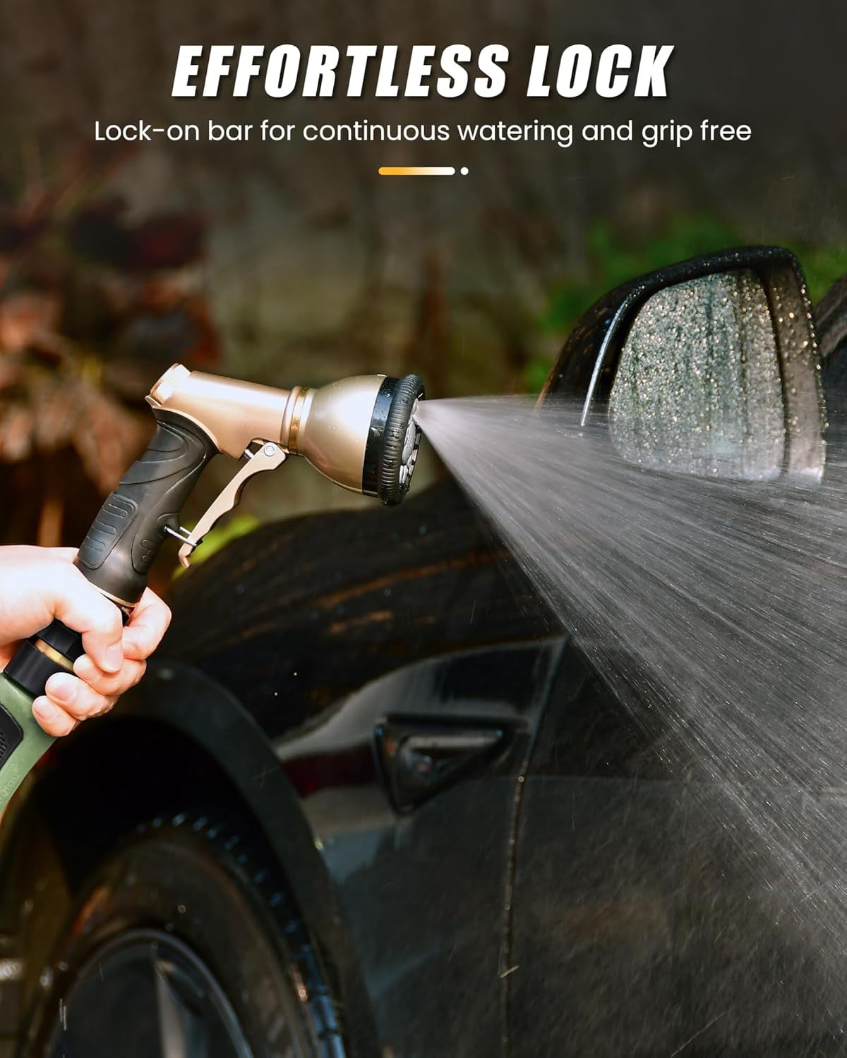 Bamojija Garden Hose Nozzle with 9 Spray Patterns High Pressure Watering Nozzle