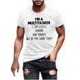 thumbnail image 2 of Qertyioot Hauts de Plage T-Shirt à Manches Courtes Imprimé à Col Rond pour Hommes, Mode Décontractée, 2 of 4