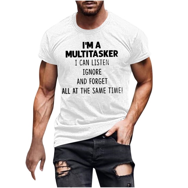 T-Shirt Graphique pour Hommes, T-Shirt Décontracté à Manches Courtes Imprimé Col Rond, Tissu Doux pour le Confort Quotidien