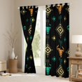 thumbnail image 3 of Feelyou Hippie Tribal Aztec Black Out Curtains for Adult, Retro Triangle Abstract Curtains Pack of 2 (42x63 Each), Southwestern Bedroom Curtains, Window Curtains Home Decor, 3 of 6