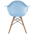 thumbnail image 6 of 2xhome Set of 2 Modern Dining Side Chairs From Molded Plastic Armchair Shell with Natural Wooden Legs, Blue, 6 of 7