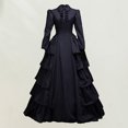 thumbnail image 3 of Vestidos de Fiesta Elegantes vintage negro con cuello vuelto traje informal de vacaciones para mujer Ygjytge Negro T XXL para Mujer, 3 of 6