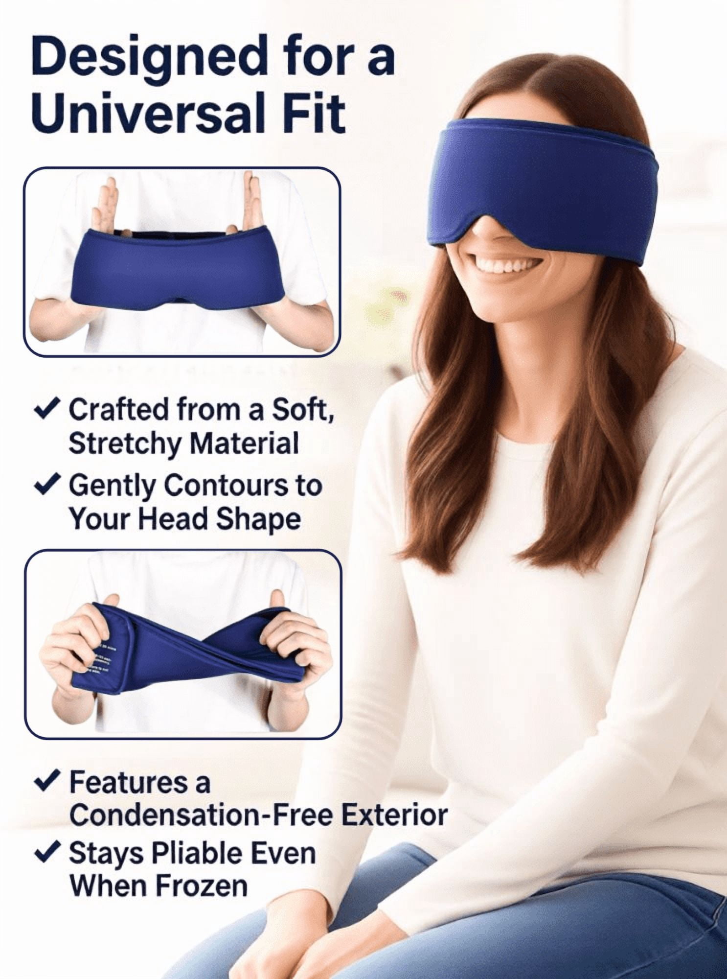 FACEMOON Gel Cooling Eye Mask Large Comfort Design for Tired Puffy Eyes Relief Soft Flexible Reusable Relaxation Essential Pink