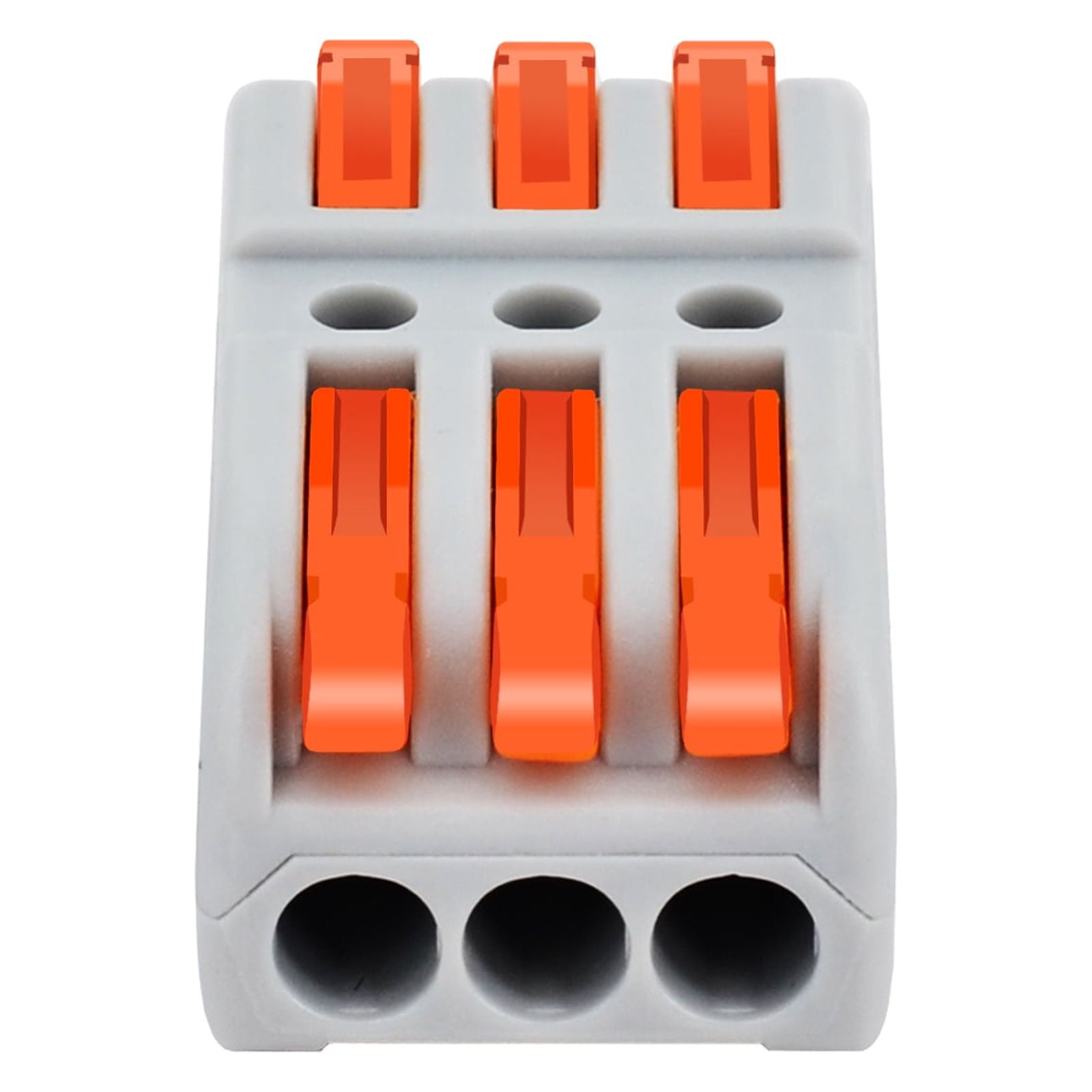 GREENCYCLE 3 Conductor Compact Connectors Lever-Nut Wire Connectors for 2 or 3 Circuit Inline Splices 28-12 AWG ,one-to-one quick terminal block splicing type (50 Pcs)