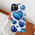 thumbnail image 2 of Sparkling Blue Glitter Heart Phone Case for Women Men, Valentine's Day Gift Compatible with iPhone 11/12/13/14/15/16 (Pro Max/Plus), 2 of 9