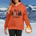 thumbnail image 2 of Cmfcve Women's Ugly Christmas Hoodies Loose Fit Thermal Fleece Lined Pullover Printed Top Long Sleeve Sport Casual Hooded Sweatshirt, 2 of 7