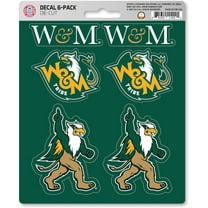 College of William & Mary Tribe 6-Piece Decal Sticker Set, 5x6 Inch Sheet, Gift for football fans for any hard surfaces around home, automotive, personal items