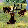 thumbnail image 3 of Hariumiu Decor Halloween Garden Inserts Glow-in-the-Dark Scary Black Cat Yard Signs with Stakes Corrugated Halloween Outdoor Garden Decor, 3 of 8