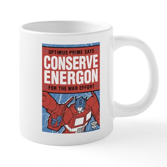 CafePress - Transformers Conserve Energ - 20 Oz White Ceramic Mega Mug
