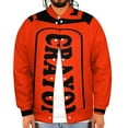 thumbnail image 4 of Orange Crayon Costume Baseball Jersey Fashion Ribbed Sleeve Man Women's Jacket Motion Tops XXS-6XL, 4 of 7