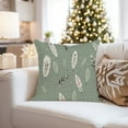 thumbnail image 4 of Ethan Taylor Botanical Throw Pillow Soft Cushion Cover 'Scandinavian Bohemian Feathers II Botanicals Muted' Scandinavian Pattern Decorative Square Accent Pillow Case, 18x18 Inches, Green, White, 4 of 5