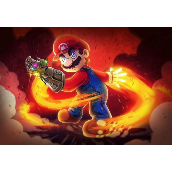 Mario Diamond Painting Kits for Adults, 5D Diamond Art Kits for Beginners, DIY Full Drill Paint with Diamond, Home Wall Decor 12 x16 Inch