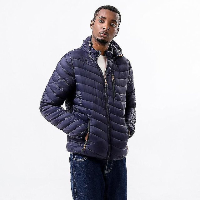 Down Jacket Lightweight Padded Jacket Men's Warm Padded Jacket Removable Hood Padded Jacket