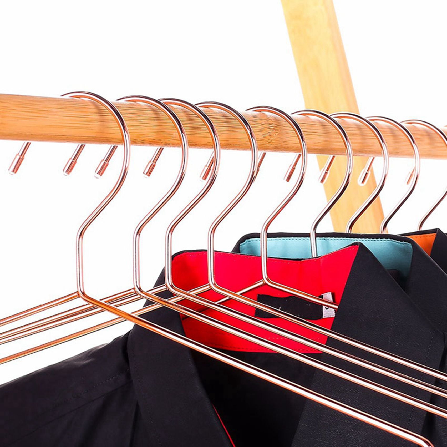 20Pcs Copper Gold Metal Clothes Shirts Hanger with Groove, Heavy Duty Strong Coats Hanger, Suit Hanger Gold
