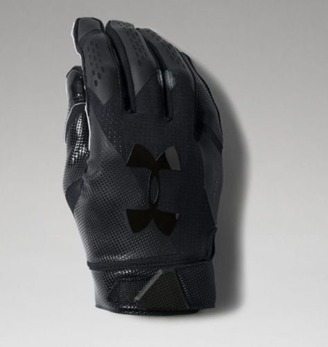 NEW Under Armour Men's Spotlight Black White Football Gloves Size L Large Glue 