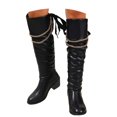 thumbnail image 3 of Women's Mid-Calf Boots Low Heel Round Toe Back Lacing for Fall and Winter Comfort and Style, 3 of 9