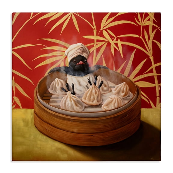 Bamboo Steamer Bird Canvas Wall Art, design by Lucia Heffernan