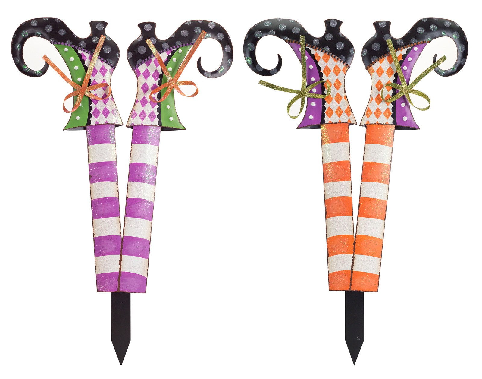 Dia de Los Muertos Collection Witch Leg Garden Stake (Set of 2)