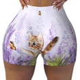 thumbnail image 2 of Fotbe Kitten and butterfly Seamless Shorts, Womens Workout Shorts High Waist Stretch Booty Short for Gym/Yoga/Running/Biking-XX-Large-Large, 2 of 8