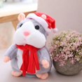 thumbnail image 1 of Juguetes de peluche de hámster parlante para niños, juguete de animales de peluche Kawaii, habla, registro de sonido, repetición, regalo de Navidad, 1 of 3