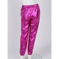 thumbnail image 5 of Aislor Kids Girls Shiny Metallic High Waist Active Pants Gym Workout Yoga Dance Leggings Hip Hop Trousers, 5 of 7