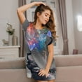 thumbnail image 3 of Naloa Elephant Fireworks Celebration Print Women Nightgowns,Womens Loungewear,Short Sleeve Sleepwear,Comfy Ladies Nightdress, 3 of 6
