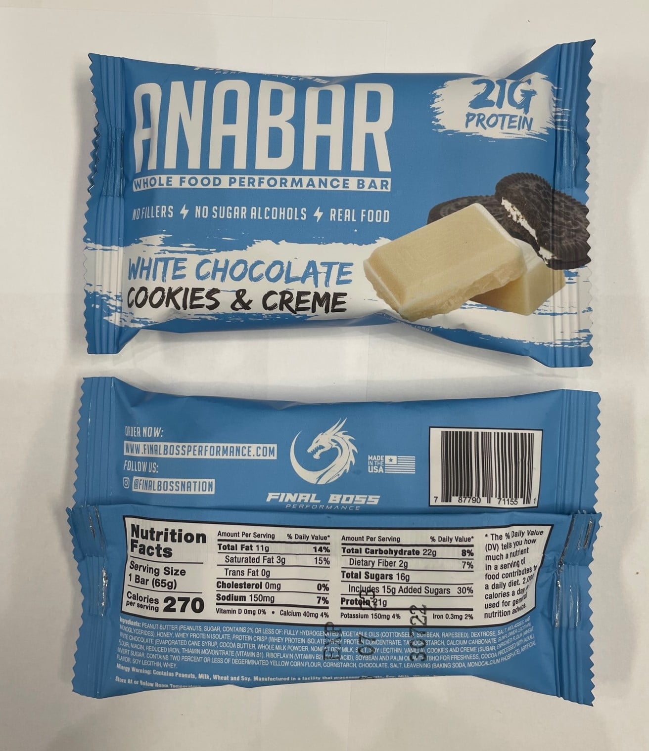 Anabar Protein Bars 5 bars-Smores, Cookies, Cereal, Monster, Peanut Butter 21g