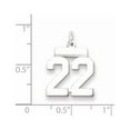 thumbnail image 2 of Sterling Silver/Rhodium-plated Polished Number 22 Charm, 2 of 2