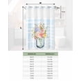 thumbnail image 6 of No Hook Shower Curtain with Snap in Liner, Blue Plaid Rose Flower Printing Hotel Shower Curtains for Bathroom, Washable Shower Curtain Liner Set with Mesh Top Window, 66"x72", 6 of 6