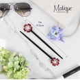 thumbnail image 3 of Motique Accessories Black Wooden Hair Sticks with Rhinestone Flowers, 2 Pieces for Adult Girls-Red, 3 of 4