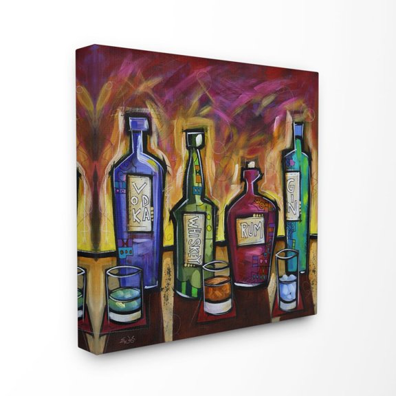 Stupell Industries Alcoholic Drinks Colorful Modern Painting Canvas Wall Art by Eric Waugh