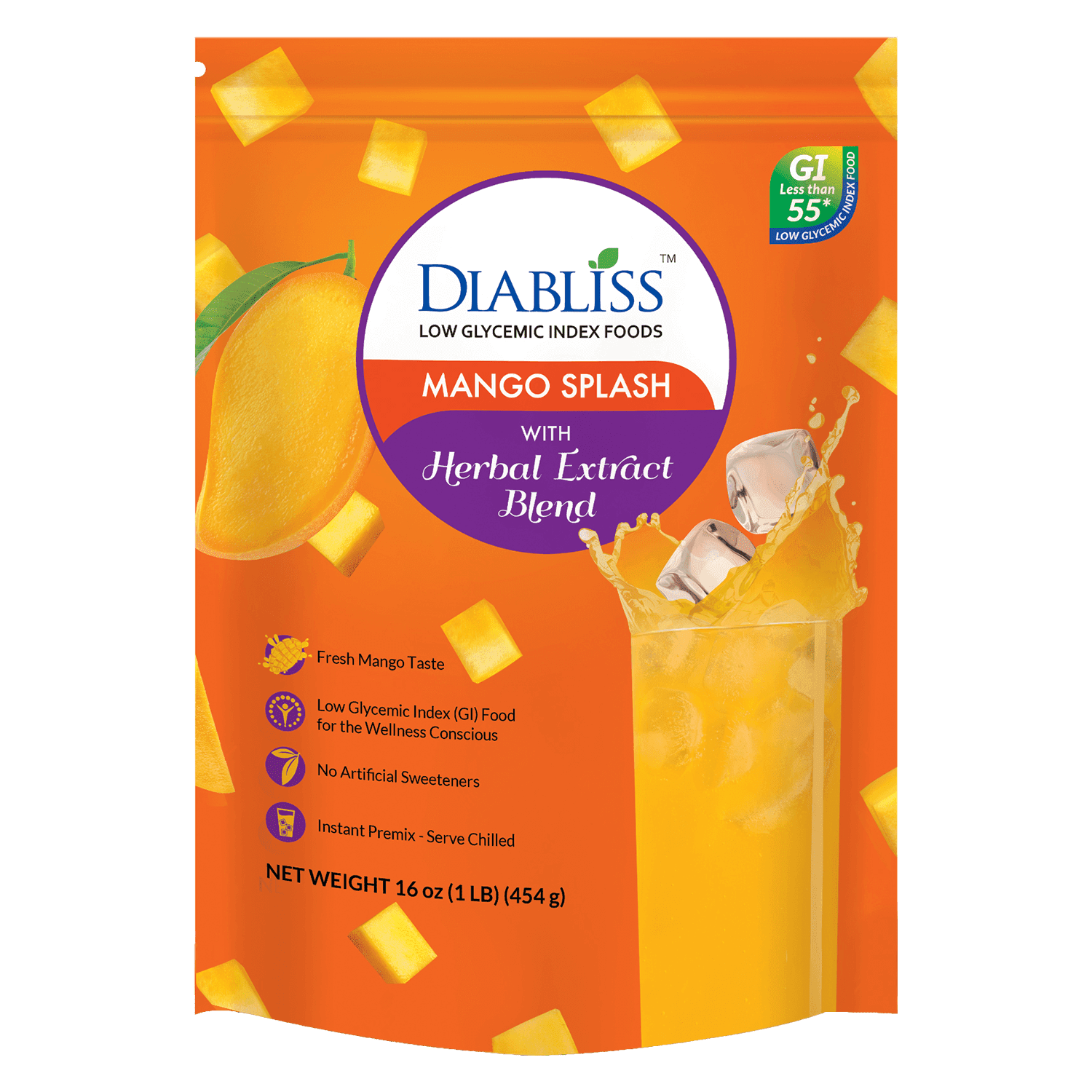 Diabliss Mango Splash Instant Drink Mix 16 oz