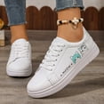 thumbnail image 3 of Athletic Shoes for Women Casual Shoes Fashion Cat Print Lace Up Flat Sneakers Comfortable Walking Shoes for Daily Wear Pu 37 Size, 3 of 5