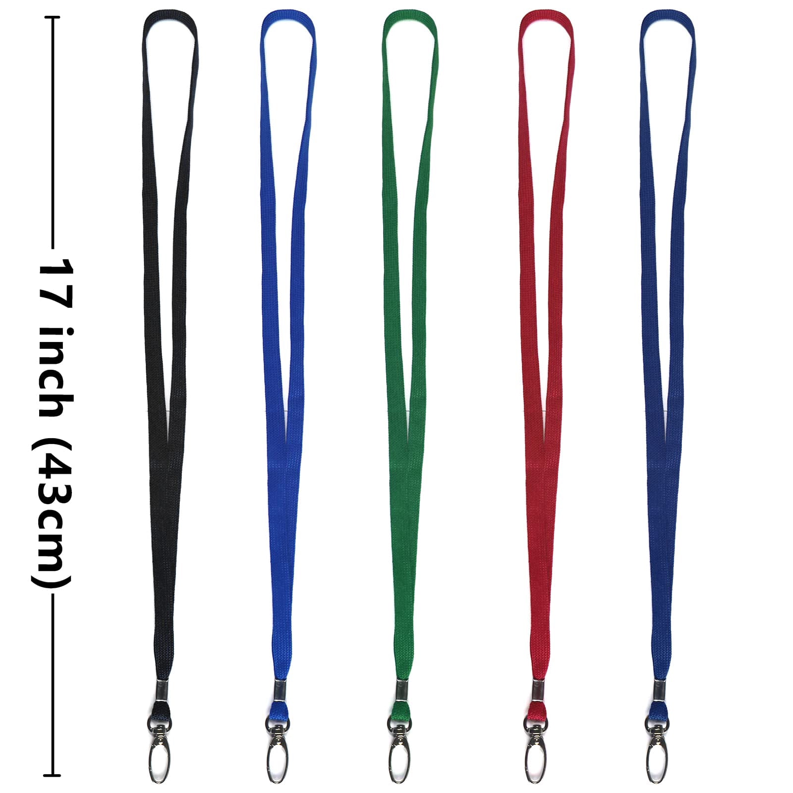 100 Pack Lanyards Bulk Lanyard For Office Id Badges Flat With Badge Clip Swivel Hook (100  Green)
