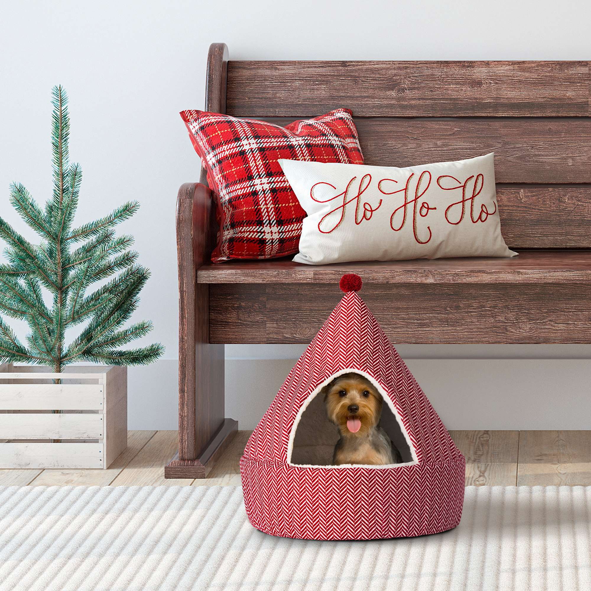 Vibrant Life Hideaway Herringbone Small Cat-Dog Bed