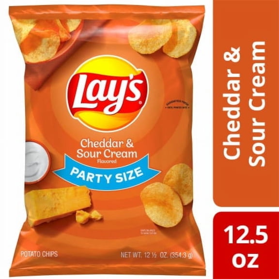 Lay's Cheddar and Sour Cream Potato Chips Party Size 12.5 oz.