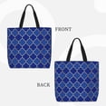 thumbnail image 4 of Sigee Blue Gold Grid Lantern Shapes Print Large Capacity Zippered Tote Bag - Durable, Stylish and Versatile for Everyday Use, 4 of 9