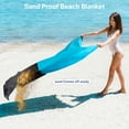 thumbnail image 4 of Troxlin Sandproof Waterproof Beach Blanket 77"x84", Quick-Drying Lightweight Outdoor Mat with 4 Stakes & Bag, Beach Accessory for Camping, Blue, 4 of 7