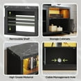 thumbnail image 4 of Bestier 70" LED TV Stand for TVs up to 80" with Cabinet & Open Shelves, Modern Entertainment Center for PS5, Black Marble, 4 of 9