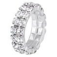 thumbnail image 3 of Elastic Silver Tone 2 Row Crystal Rhinestone Toe Ring Bridal Jewelry, 3 of 3