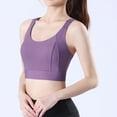 thumbnail image 4 of Padded Sports Bra Women Back-Smoothing Bra Feature V-Neck Padded Bra Style W-1232 Purple M, 4 of 8