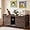 Brown, variant on Memoryfield Rattan Hidden Litter Box Enclosure Furniture, 47.2" Double Enclosure for 2 Cats, Large Cat Cabinet with Mats, Play Ball & 2 Hooks, Gray