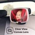 thumbnail image 5 of Diono Easy View Plus Baby Car Mirror with Light, Safety Car Seat Mirror for Rear Facing Infant with 360 Rotation, LED Night Light, Wide Crystal Clear View, Shatterproof, Crash Tested, 5 of 5