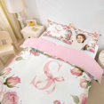 thumbnail image 3 of Catabedysis Pink Floral Blossom Twin Duvet Cover,Kawaii Initial S Pattern Twin Bedding For Girls,Pink Reversible,2 Pieces,1 Duvet Cover and 1 Pillowcase, 3 of 6