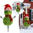 thumbnail image 4 of CY5O5ee Christmas Snowman Topiary Trees 21.7'' Boxwood Topiaries with Red Bow Tie Santa Hat 3D Yard Signs with Stakes for Christmas Indoor Outdoor Home Garden Porch Decor, 4 of 4