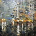 thumbnail image 2 of Lague, Mark 26x26 White Modern Wood Framed Museum Art Print Titled - Manhattan Orange Rain, 2 of 4