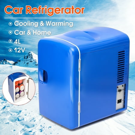 4L12V Low Power Consumption Portable Mini Fridge Cooler and Warmer Cooling Warm Refrigerator Auto Car Boat Yacht 12V DC Camping Boat Refrigerator Picnic Jourey Beer Drink