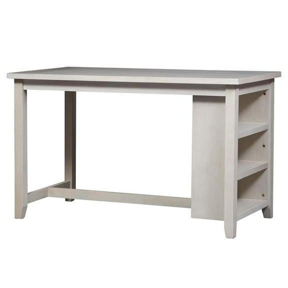 Pemberly Row Transitional Wood 5 Piece Counter Set in White