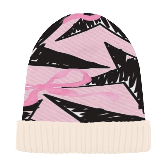 BZSMCE Winter Beanie Hats Casual Warm Cozy CapStarry Bows Pattern